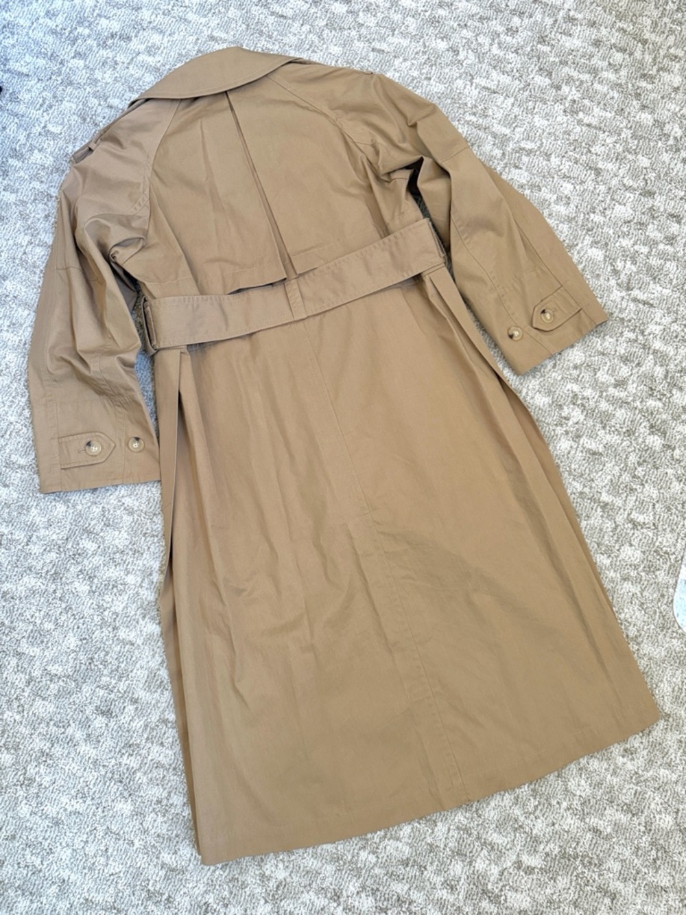 Vince Women’s Dark Khaki Belted Cotton Trench Jacket—M - Picture 11 of 14